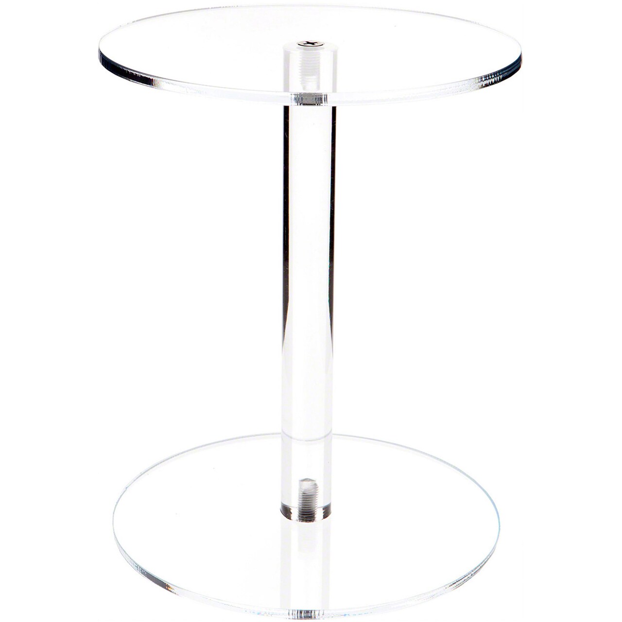 Plymor Clear Acrylic Round Barbell Pedestal Display Riser 9.5 inches (Height) x 7.5 inches (Depth) (1/4 inches thick)